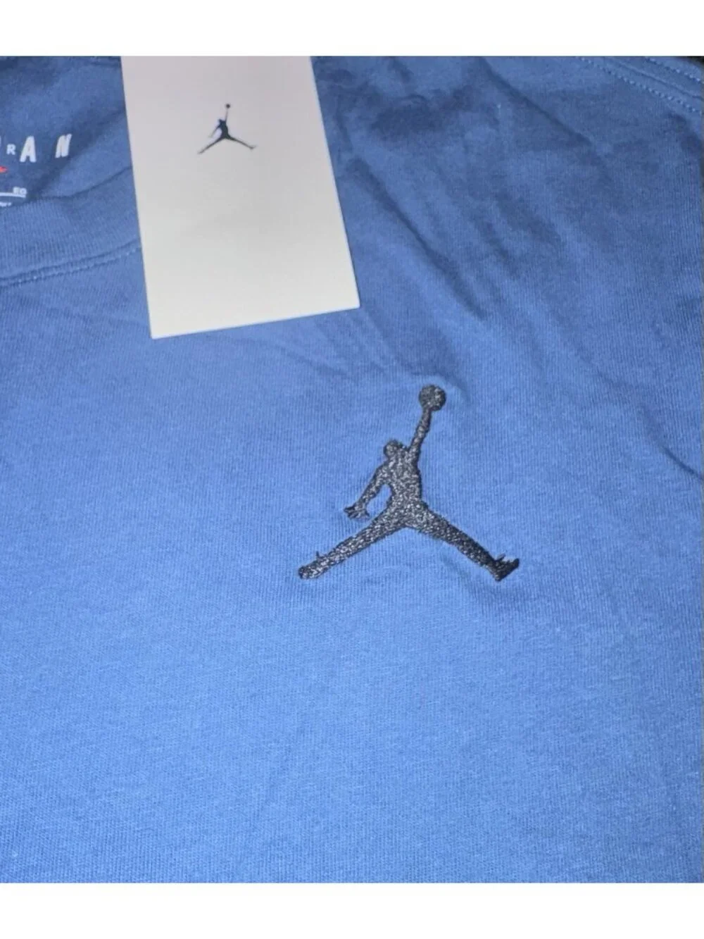 NWT Air Jordan Embroidered Jumpman T-Shirt Mens Size XL Blue Black DC7485-493
